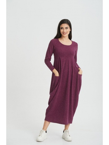 φορεμα με πιετες μοβ σε προσφορά