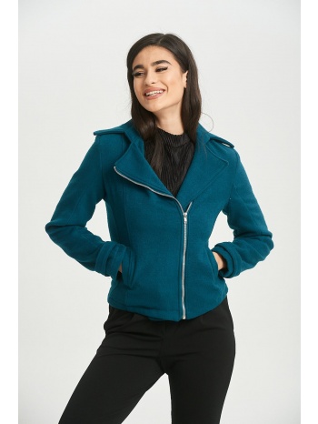 παλτοζακετα με φερμουαρ πετρόλ σε προσφορά