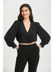 μπλουζα ζορζετα κρουαζε μαύρο