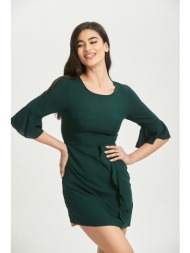 φορεμα κοντο με βολαν πράσινο