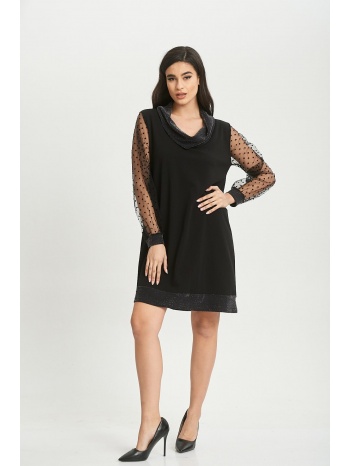 φορεμα scuba με γιακα μαύρο σε προσφορά