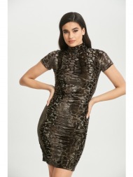 φορεμα εφαρμοστο ζιβαγκο εμπριμέ μαύρο