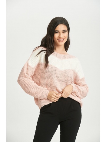 μπλουζα πλεκτη ροζ με λαιμοκοψη ροζ σε προσφορά