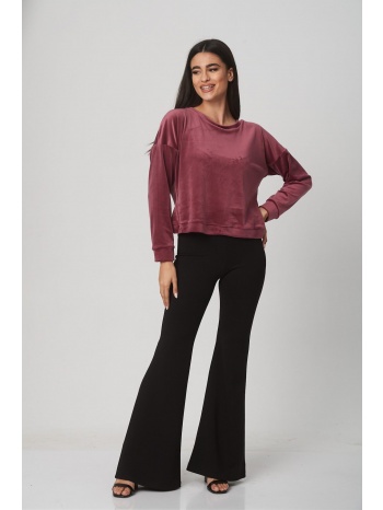 μπλουζα βελουτε με αλυσιδα πισω μπορντό σε προσφορά