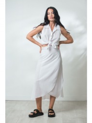 φουστα λινη κρουαζε με ...