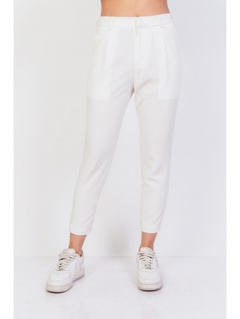 παντελονι με λαστιχο στην μεση και στο ποδι άσπρο σε προσφορά