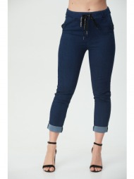 παντελονι με λαστιχο στη μεση μπλε μπλέ