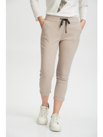 παντελονι με λαστιχο στη μεση μπεζ μπεζ σε προσφορά
