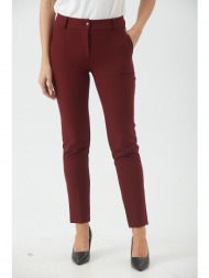 παντελονι υφασματινο με κουμπι μπορντο μπορντό