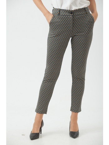 παντελονι υφασματινο με κουμπι εμπριμε εμπριμέ μαύρο σε προσφορά