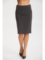 φουστα με φερμουαρ πισω γκρι