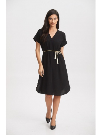 φορεμα βε με χρυση ζωνη μαύρο σε προσφορά