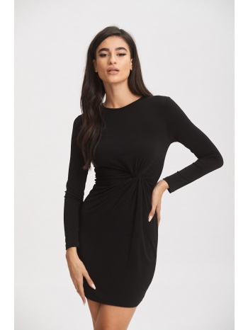 φορεμα κρεπ μακρυ μανικι μαύρο σε προσφορά