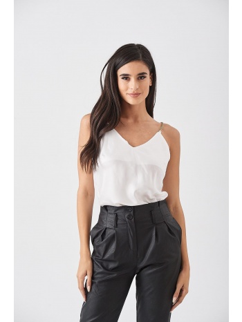 μπλουζα σατεν με αλυσιδα άσπρο σε προσφορά