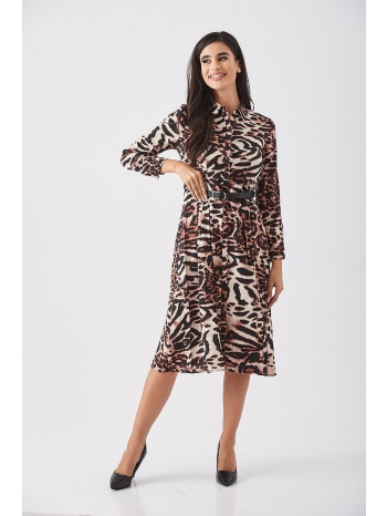 φορεμα με κουμπια σεμιζιε μπορντό σε προσφορά