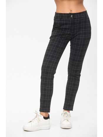 παντελονι υφασματινο καρο με κουμπια μαύρο σε προσφορά