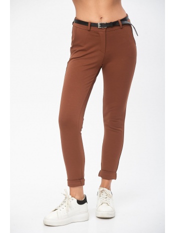 παντελονι με ζωνη ελαστικο καφέ σε προσφορά
