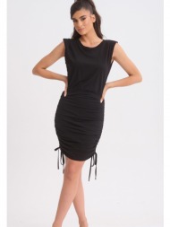 φορεμα με κορδονι στο πλαι μαύρο