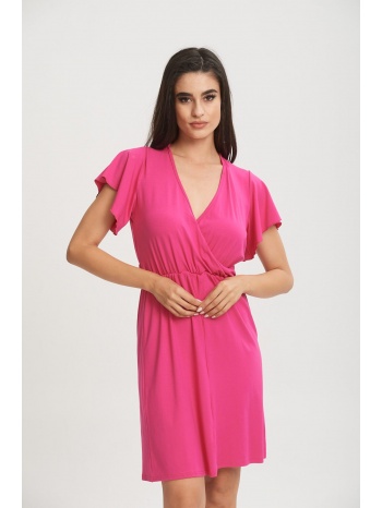 φορεμα κρουαζε με δεσιμο ροζ σε προσφορά