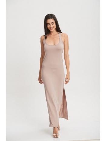 φορεμα με εξω ωμους μπεζ σε προσφορά