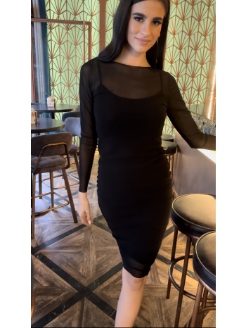 φορεμα με διαφανεια μαύρο σε προσφορά