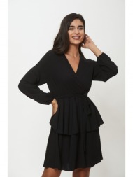 φορεμα κρουαζε με ζωνη μαύρο