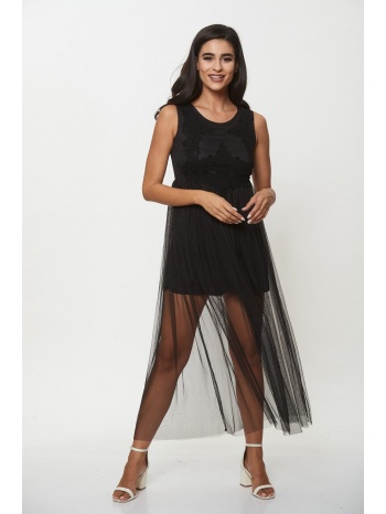 φορεμα μακρυ με τουλι mαύρο σε προσφορά