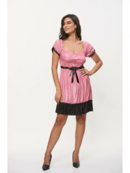 φορεμα με σουρες ροζ ροζ