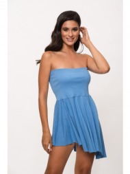 φορεμα στραπλεσ- φουστα με μπασκα σιέλ