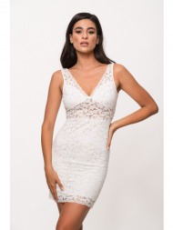 φορεμα κοντο με δαντελα άσπρο