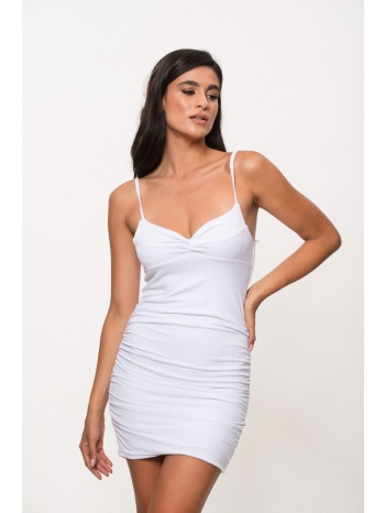 φορεμα κοντο με σουρες άσπρο σε προσφορά