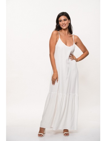 φορεμα μονοχρωμο με δεσιμο άσπρο σε προσφορά