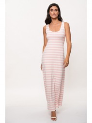 φορεμα μακρυ ριγα ρόζ