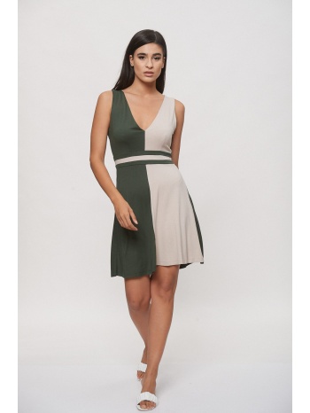 φορεμα διχρωμο κοντο χακί σε προσφορά