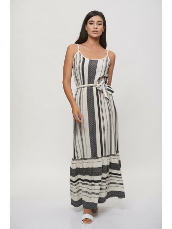 φορεμα μακρυ τιραντα εμπριμέ μαύρο σε προσφορά