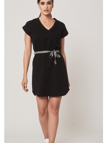 φορεμα φουτερ με ζωνη mαύρο σε προσφορά