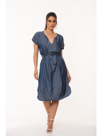 φορεμα μιντι με ζωνη εμπριμέ μαύρο σε προσφορά