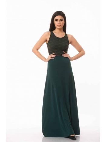 φορεμα μακρυ με μπουστο δαντελα πράσινο