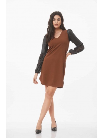 φορεμα βε με διαφανεια μπεζ σε προσφορά