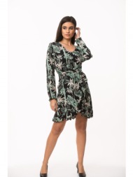 φορεμα εμπριμε με βολαν ...