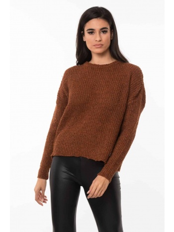 μπλουζα πλεκτη με λαιμοκοψη κανελί σε προσφορά