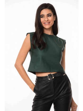 τοπ μπλουζα δερματινη πράσινο σε προσφορά
