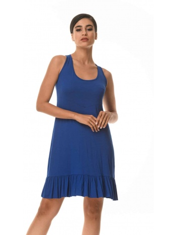 φορεμα αμανικο βολαν και δεσιμο μπλε ρουά σε προσφορά