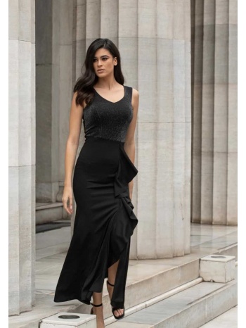 φορεμα μακρυ βολαν μαύρο σε προσφορά