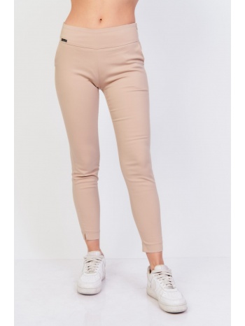 παντελονι στενο με φερμουαρ στο πλαι μπεζ σε προσφορά