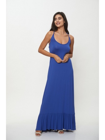 φορεμα μακρυ αμανικο με ανοιχτη πλατη μπλε ρουά σε προσφορά