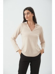 φορεμα με γιακα μπεζ