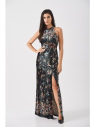 φορεμα μακρυ βελουδο mαύρο