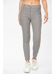 παντελονι υφασματινο καρο γκρι