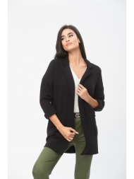 ζακετα μακρια με εξωτερικες τσεπες μαύρο